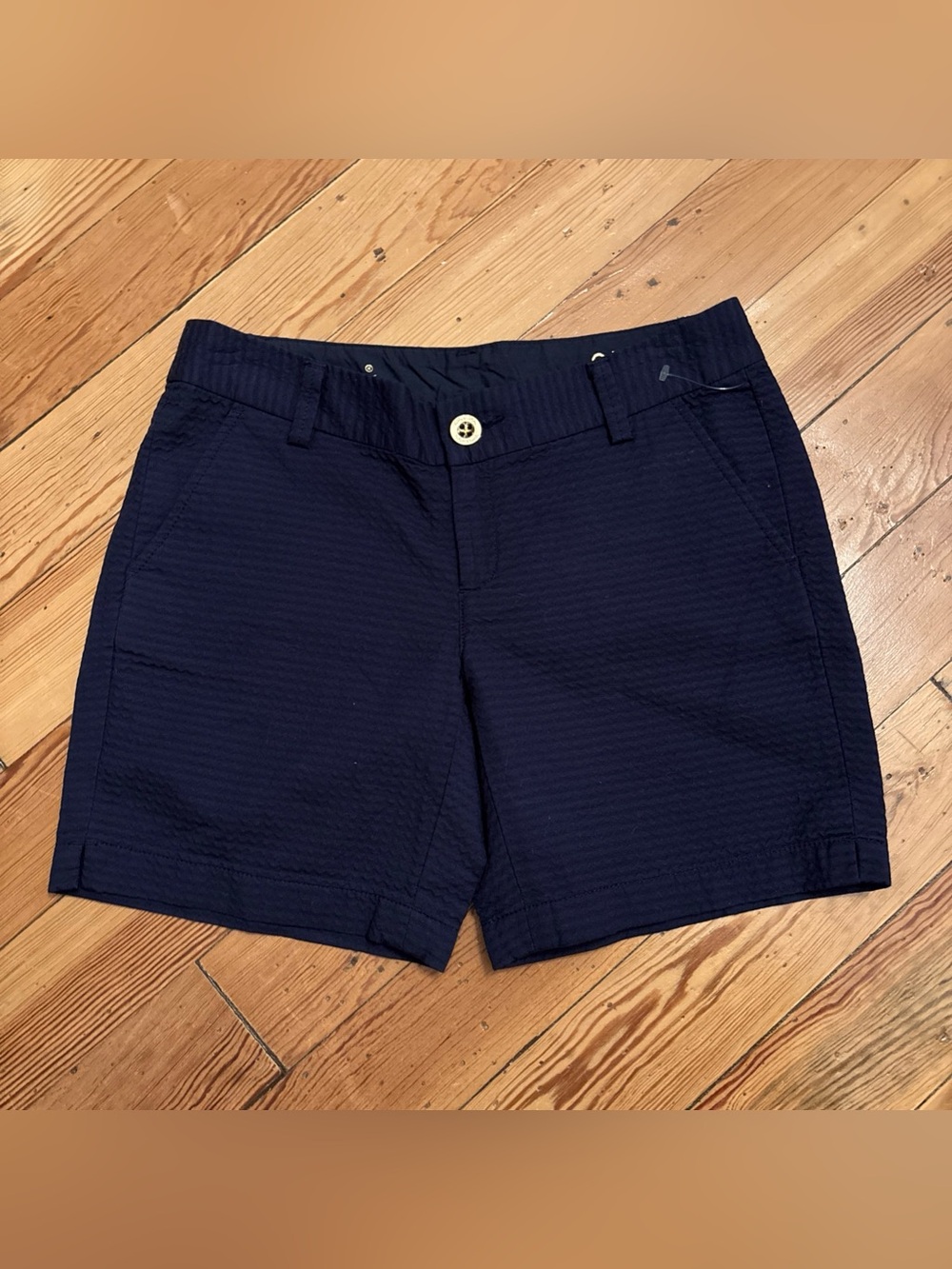 New Lilly Pulitzer Navy The Jayne Shorts 100% Cotton Size 0